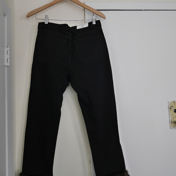 NWT ZARA Jeans Faux Fur Cuff HIGH-RISE - Picture 4 of 8